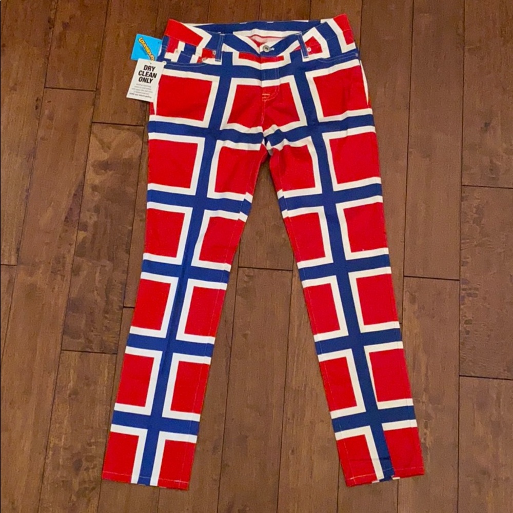 Loudmouth Golf Norwegian Flag ladies pants NWT